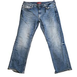 GUESS Men Desmond Tapered Fit Blue Wash Denim Jeans Pants Size 36